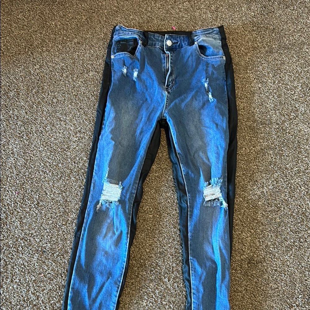 Stylish Blue Distressed Jeans for Women